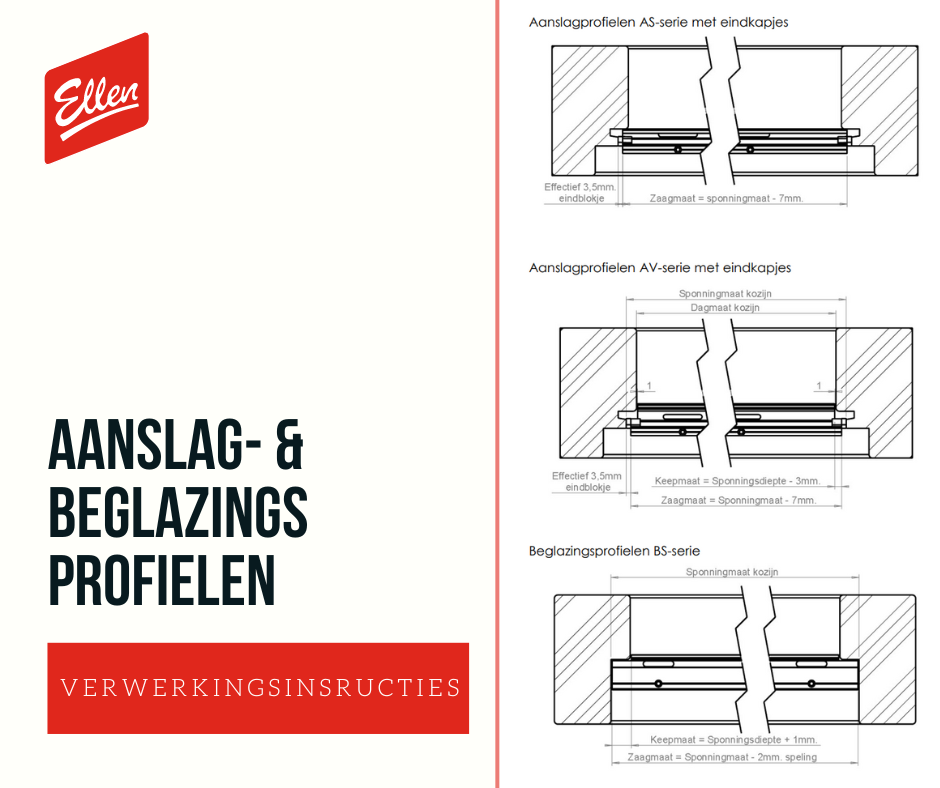 Verwerkingsinstructies aanslag- en beglazingsprofielen Ellen