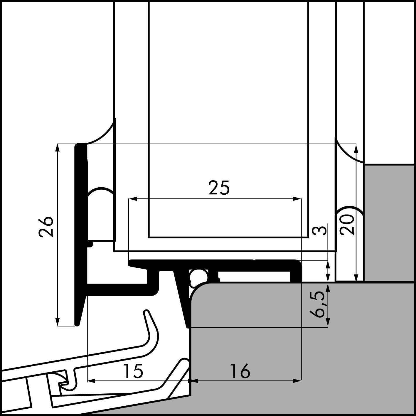 Beglazingsprofiel BS 15