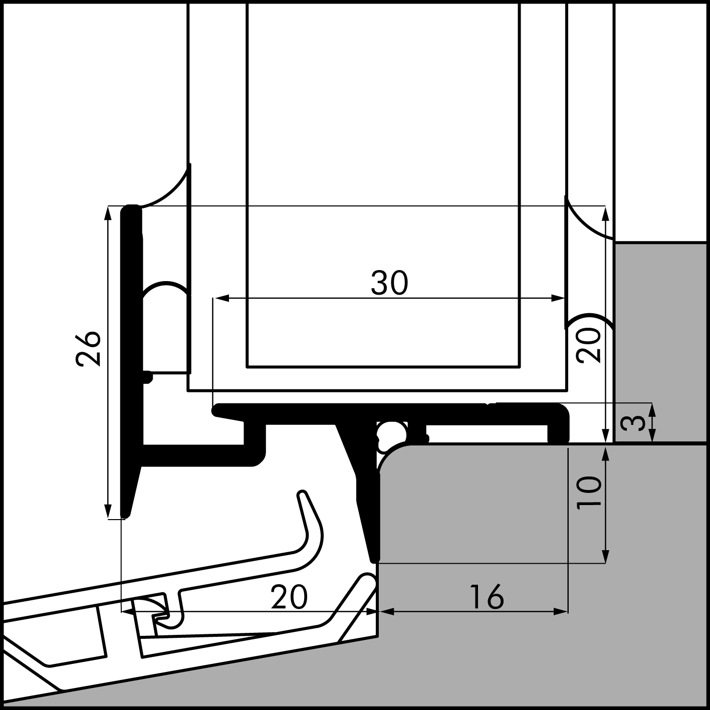 Beglazingsprofiel BS 20